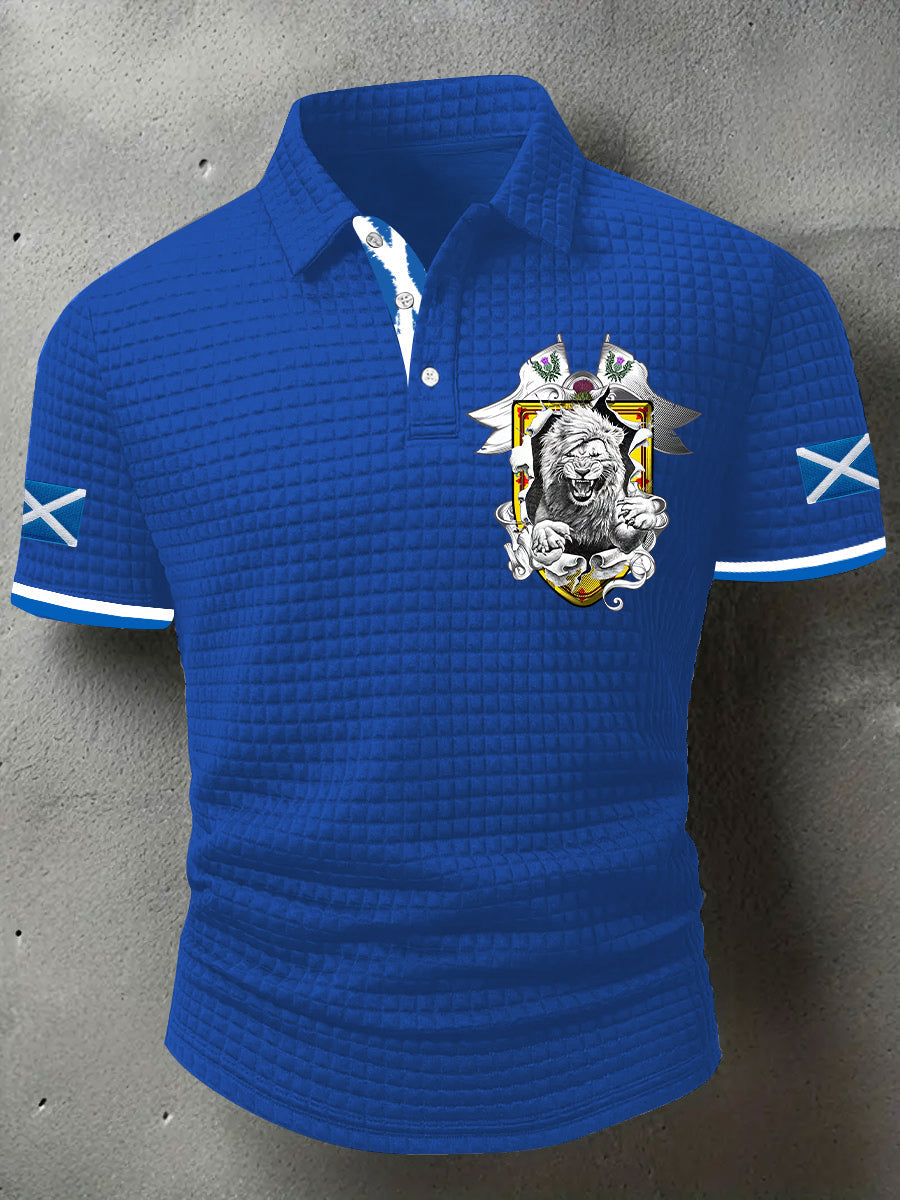 Men's Scotland Flag Proud The Brave Printed Casual Short Sleeve Tops trupatriotic