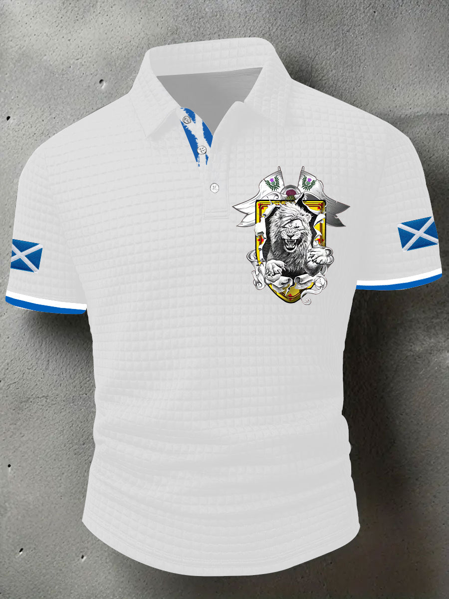 Men's Scotland Flag Proud The Brave Printed Casual Short Sleeve Tops trupatriotic