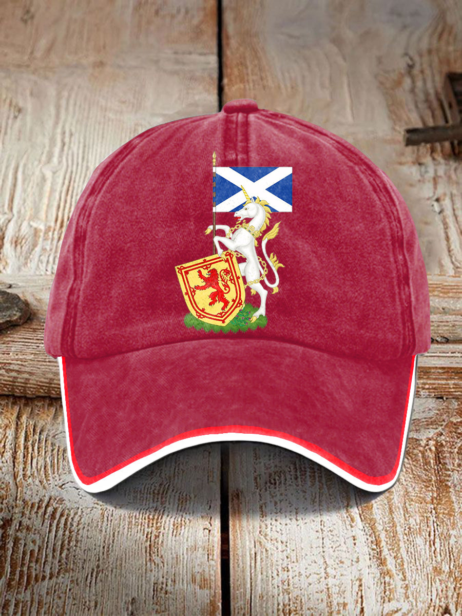 Unisex Scottish Unicorn Design Print Hat trupatriotic