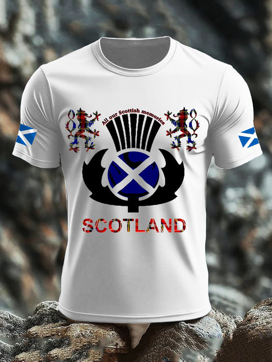Men's UK Scotland imitation cotton short-sleeved T-shirt trupatriotic