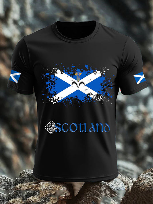 Men's UK Scotland imitation cotton short-sleeved T-shirt trupatriotic