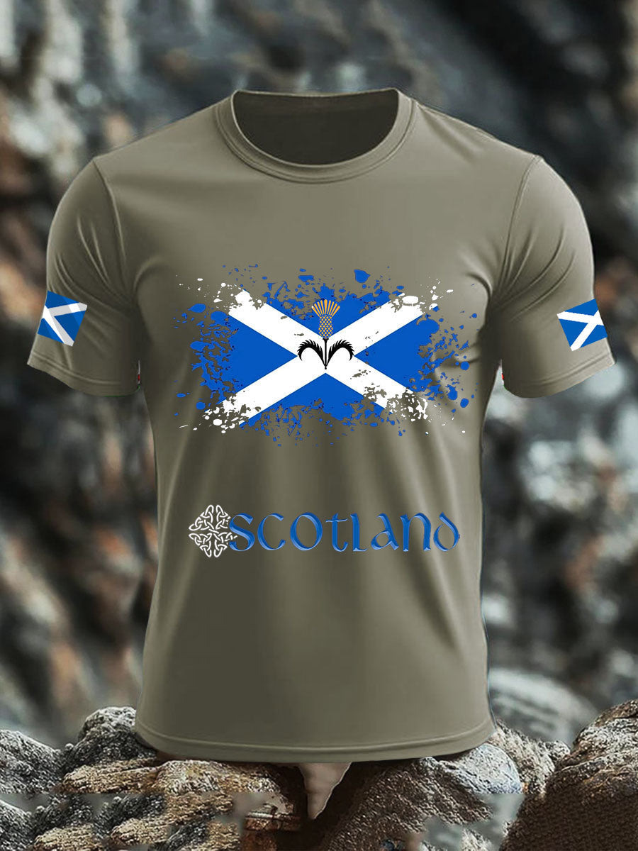 Men's UK Scotland imitation cotton short-sleeved T-shirt trupatriotic