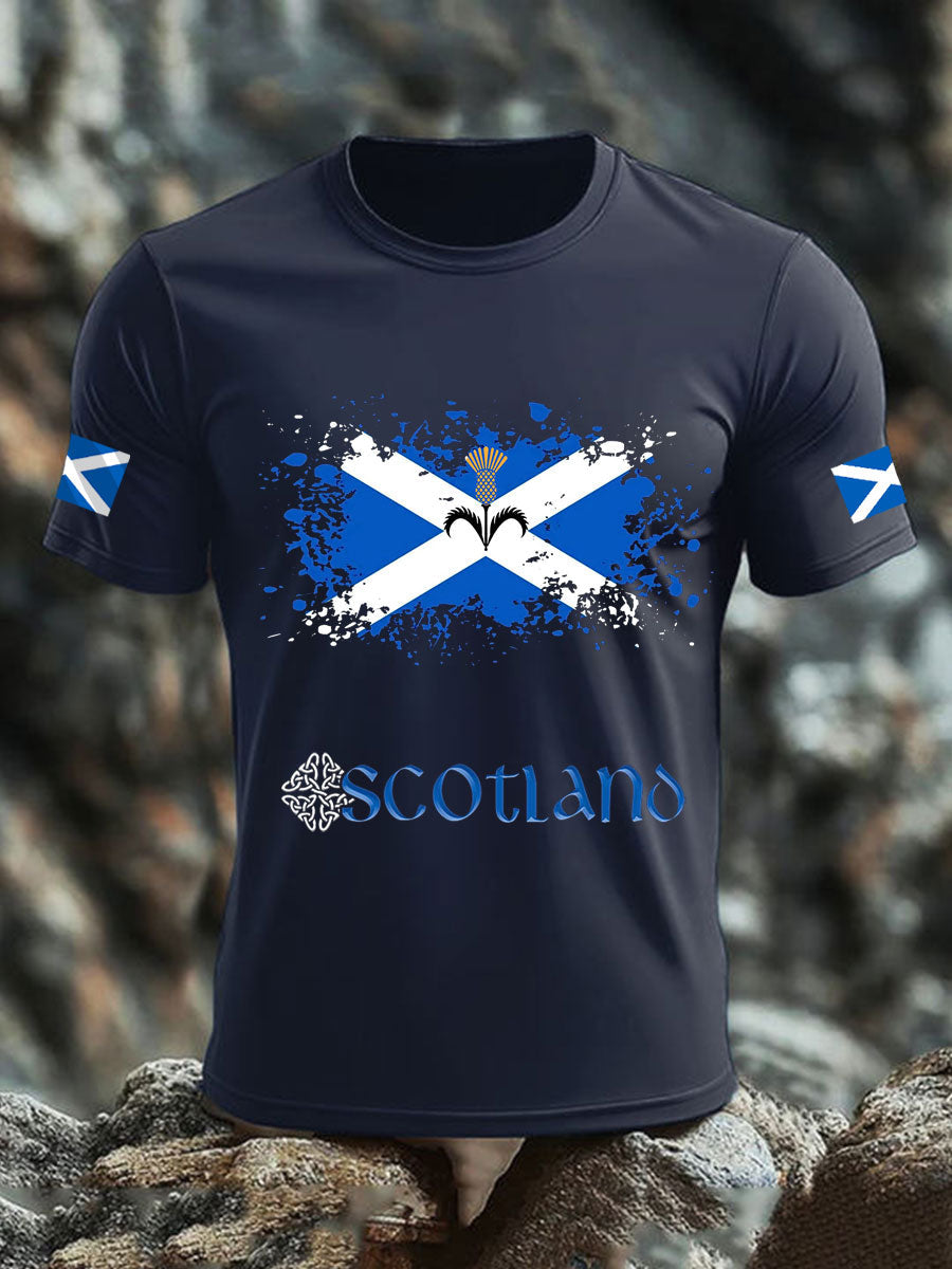 Men's UK Scotland imitation cotton short-sleeved T-shirt trupatriotic
