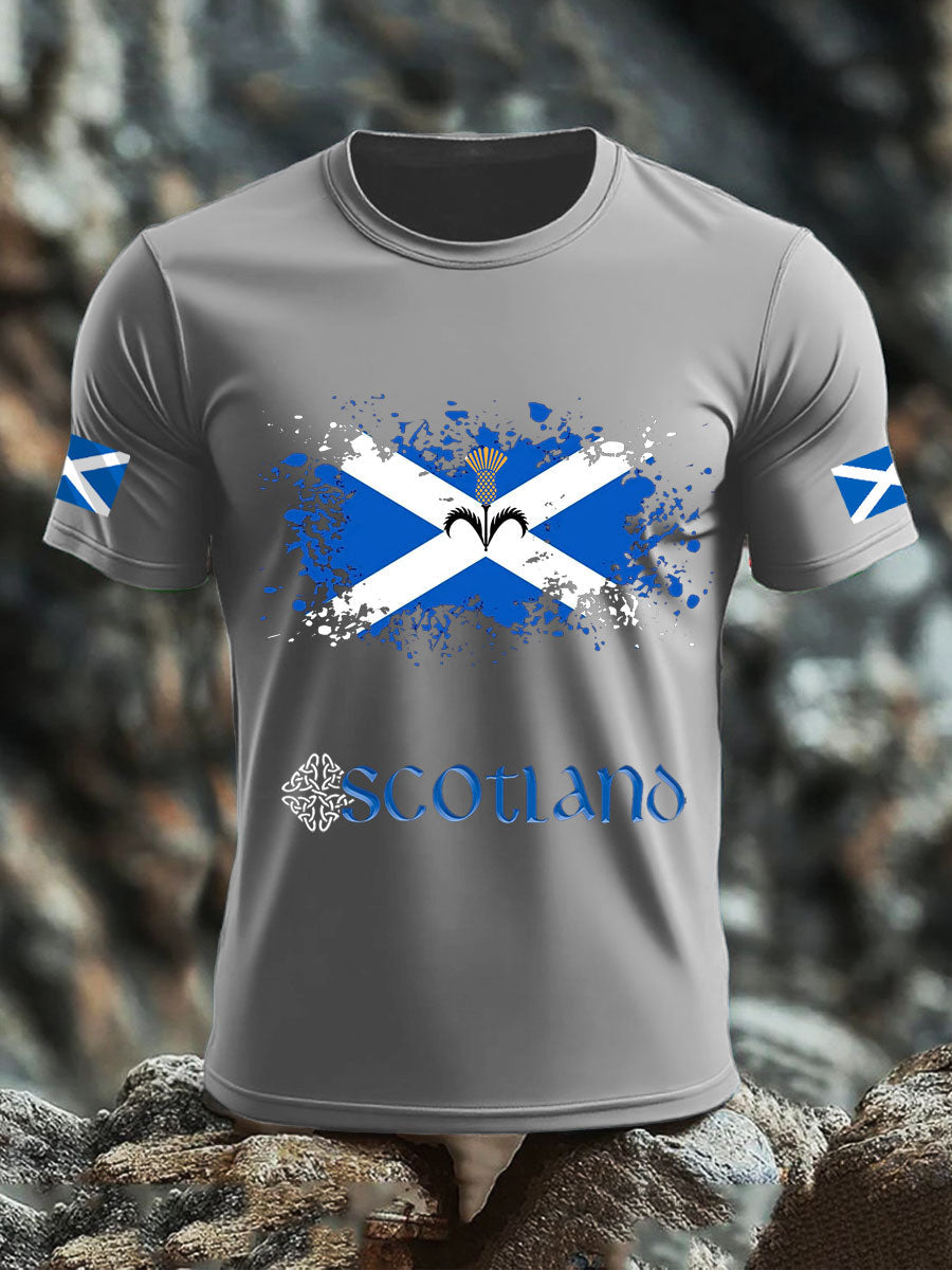Men's UK Scotland imitation cotton short-sleeved T-shirt trupatriotic