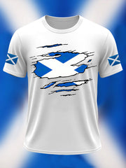 Men's Scotland Flag Proud The Brave Printed Casual Short Sleeve T-shirt trupatriotic