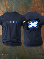 Men's Scotland Flag Proud The Brave Printed Casual Short Sleeve T-shirt trupatriotic