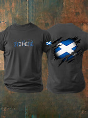Men's Scotland Flag Proud The Brave Printed Casual Short Sleeve T-shirt trupatriotic