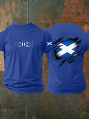 Men's Scotland Flag Proud The Brave Printed Casual Short Sleeve T-shirt trupatriotic