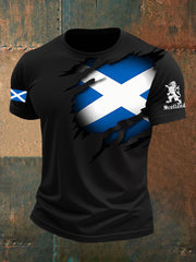 Men's Scotland Flag Proud The Brave Printed Casual Short Sleeve T-shirt trupatriotic