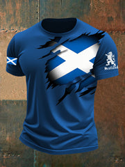 Men's Scotland Flag Proud The Brave Printed Casual Short Sleeve T-shirt trupatriotic