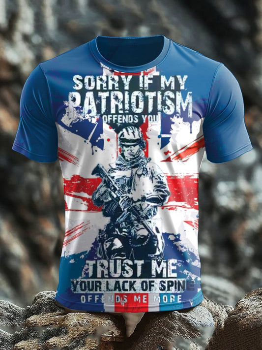 Men's British Veteran short sleeves T-shirt trupatriotic