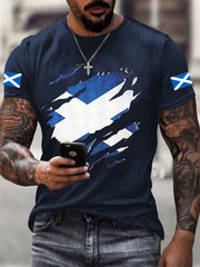 Men's Scotland Flag Proud The Brave Printed Casual Short Sleeve T-shirt trupatriotic