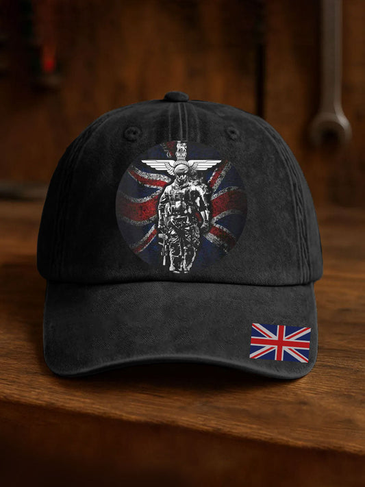 Unisex British Veteran Design Print Hat trupatriotic