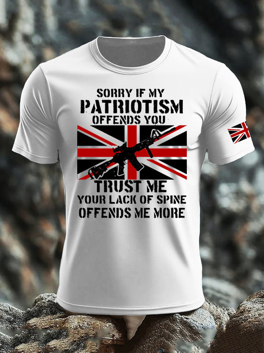Men's British Veteran imitation cotton short-sleeved T-shirt trupatriotic