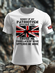 Men's British Veteran imitation cotton short-sleeved T-shirt trupatriotic