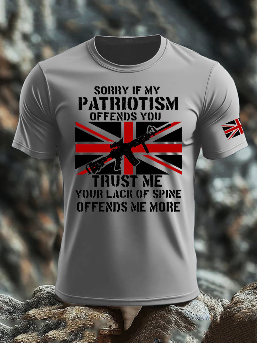 Men's British Veteran imitation cotton short-sleeved T-shirt trupatriotic