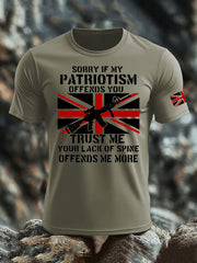 Men's British Veteran imitation cotton short-sleeved T-shirt trupatriotic