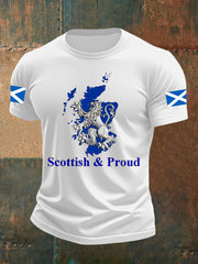 Men's Scotland Flag Proud The Brave Printed Casual Short Sleeve T-shirt trupatriotic
