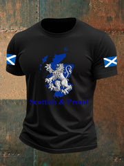 Men's Scotland Flag Proud The Brave Printed Casual Short Sleeve T-shirt trupatriotic