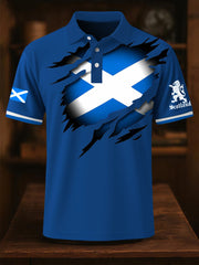 Men's Scotland Flag Proud The Brave Printed Casual Short Sleeve Top trupatriotic