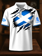 Men's Scotland Flag Proud The Brave Printed Casual Short Sleeve Top trupatriotic