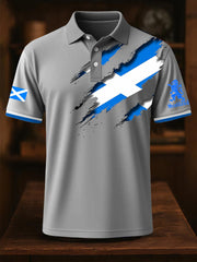 Men's Scotland Flag Proud The Brave Printed Casual Short Sleeve Top trupatriotic