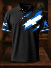 Men's Scotland Flag Proud The Brave Printed Casual Short Sleeve Top trupatriotic