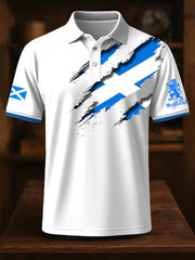 Men's Scotland Flag Proud The Brave Printed Casual Short Sleeve Top trupatriotic