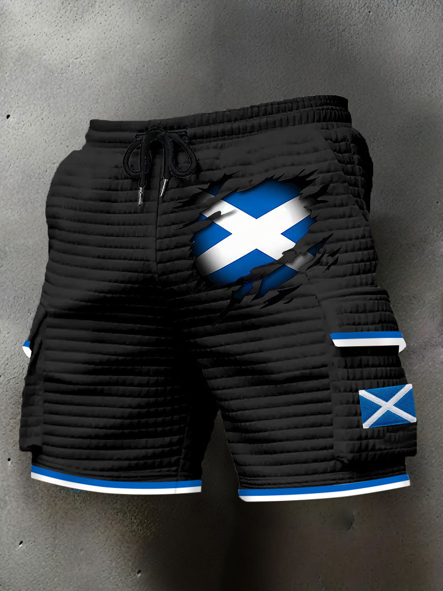 Men's Scotland Flag Proud The Brave Printed Shorts trupatriotic