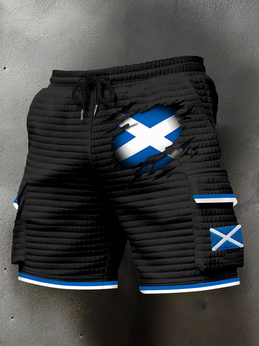 Men's Scotland Flag Proud The Brave Printed Shorts trupatriotic