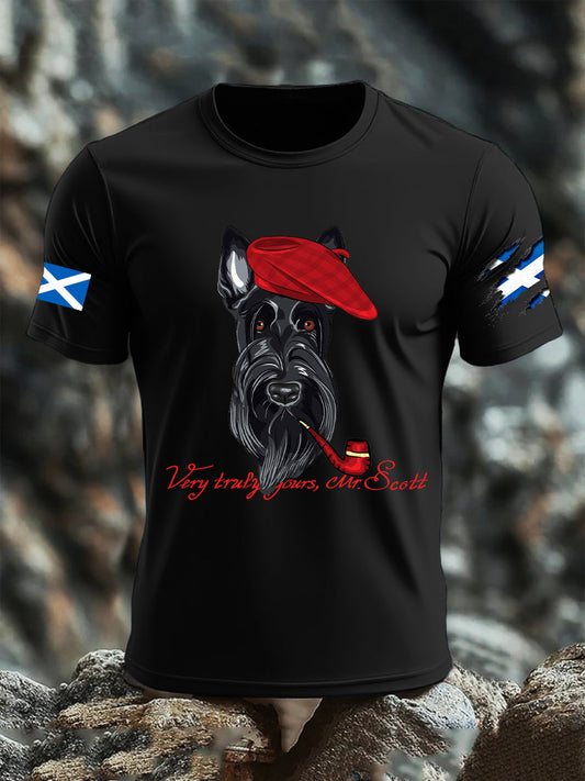 Men's Scottish Flag Scottish Terrier  Short Sleeve T-shirt trupatriotic