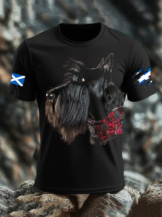 Men's Scottish Flag Scottish Terrier  Short Sleeve T-shirt trupatriotic