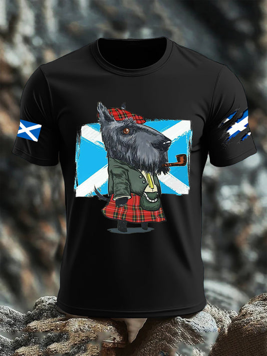 Men's Scottish Flag Scottish Terrier  Short Sleeve T-shirt trupatriotic