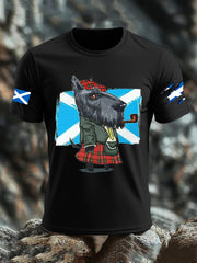 Men's Scottish Flag Scottish Terrier  Short Sleeve T-shirt trupatriotic