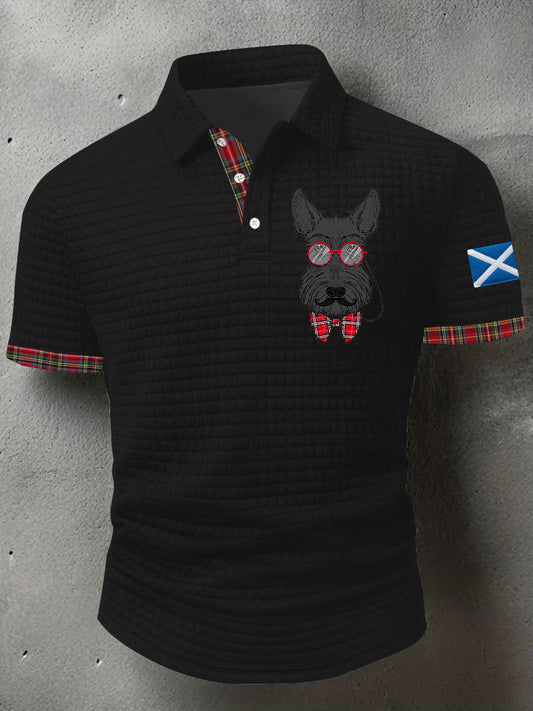 Men's Scottish Flag Scottish Terrier Short Sleeve Top trupatriotic