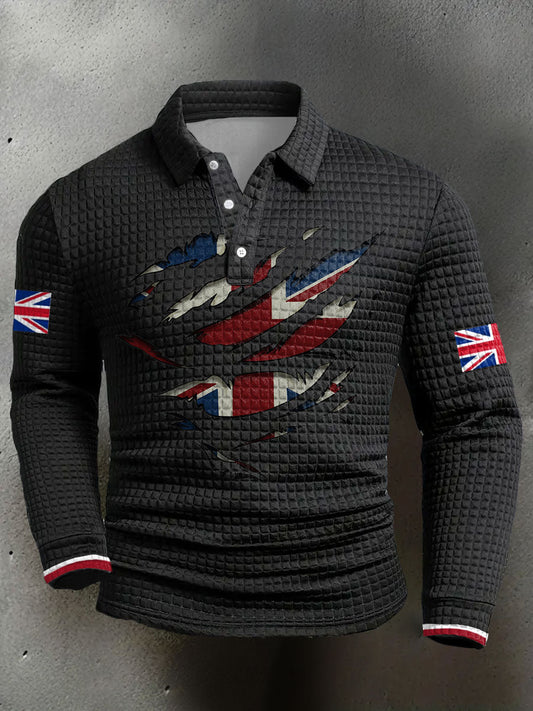 Men's UK Flag Printed Casual Tops trupatriotic