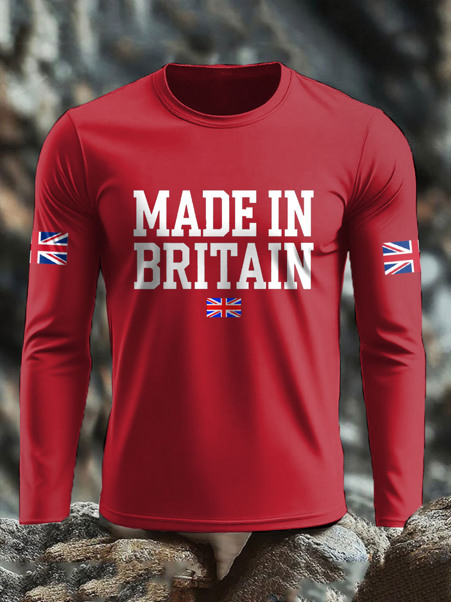 Men's UK Flag Lion Printed Casual Tops trupatriotic