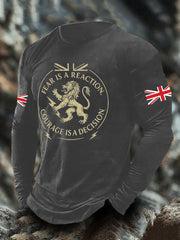 Men's UK Flag Lion Printed Casual Tops trupatriotic