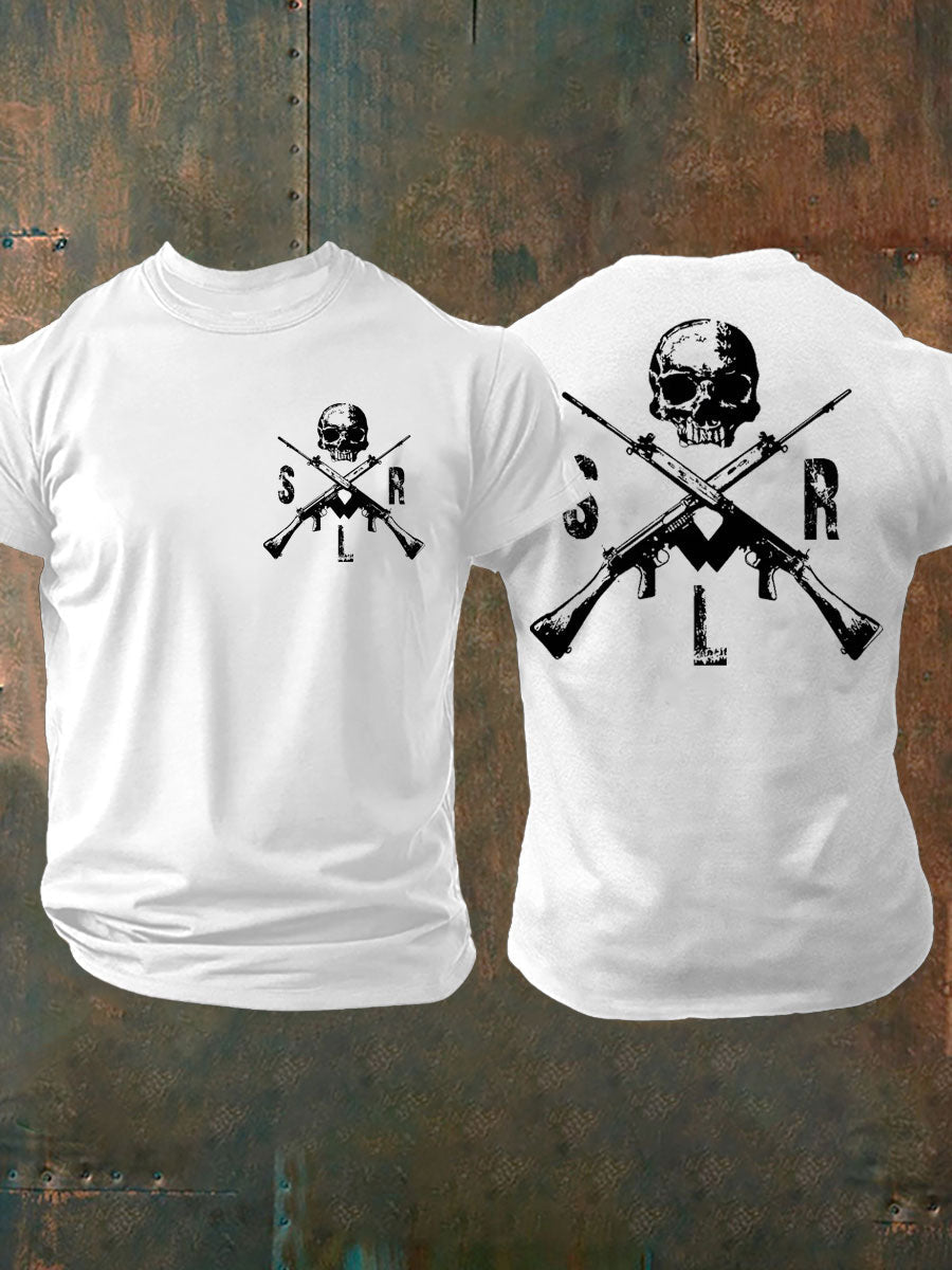 Men's British Veteran imitation cotton short-sleeved T-shirt trupatriotic