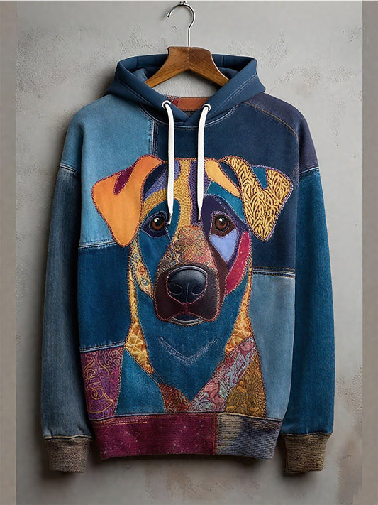 Men's Animal Dog  Drop-Shoulder Hoodie (No Pockets) trupatriotic