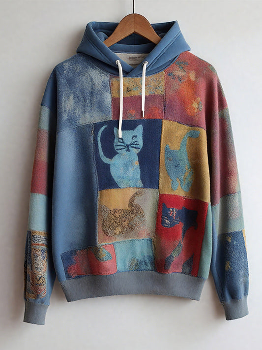 Men's Animal Cat  Drop-Shoulder Hoodie (No Pockets) trupatriotic