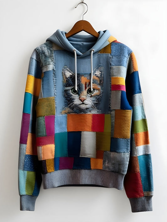 Men's Animal Cat  Drop-Shoulder Hoodie (No Pockets) trupatriotic