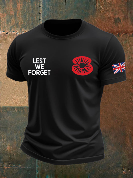 Men's British Veteran Printed imitation cotton short-sleeved T-shirt trupatriotic