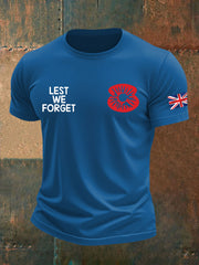 Men's British Veteran Printed imitation cotton short-sleeved T-shirt trupatriotic