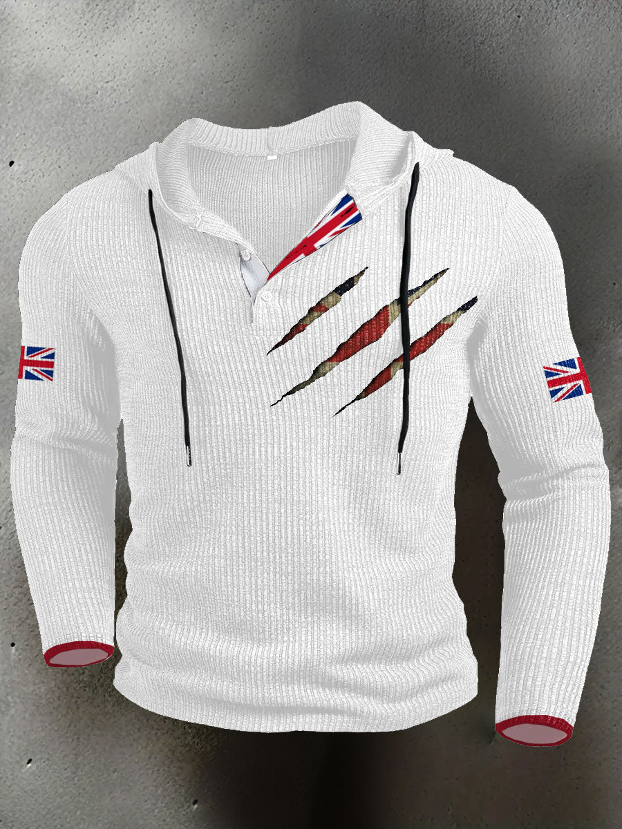 Men's UK Flag Printed Hoodie trupatriotic