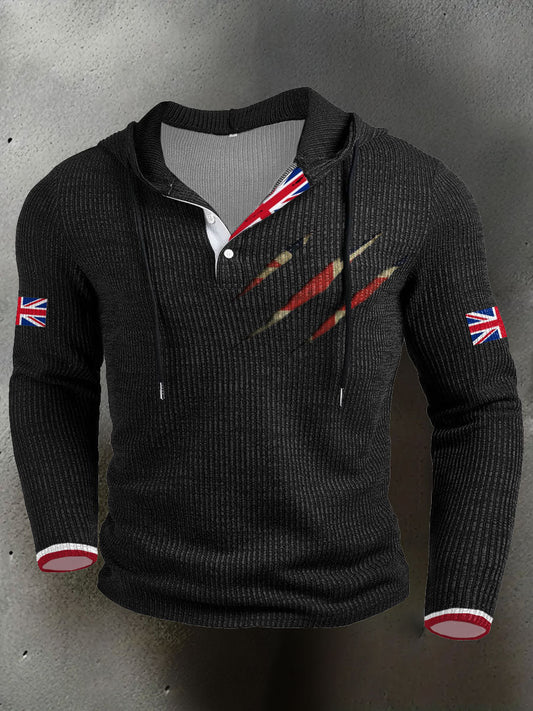 Men's UK Flag Printed Hoodie trupatriotic