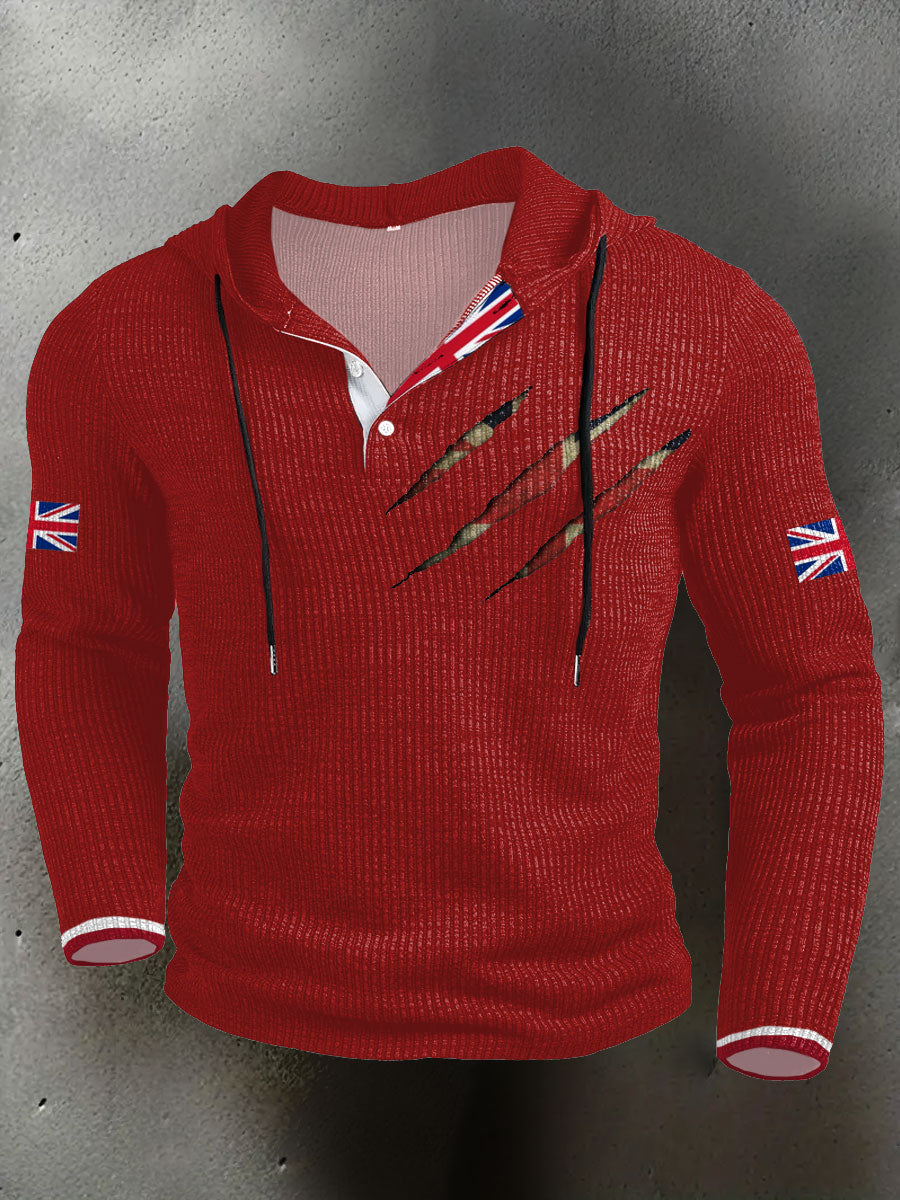Men's UK Flag Printed Hoodie trupatriotic