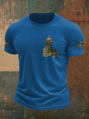 Men's British Veteran imitation cotton short-sleeved T-shirt trupatriotic