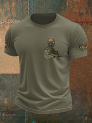 Men's British Veteran imitation cotton short-sleeved T-shirt trupatriotic