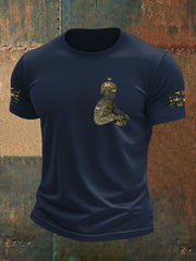 Men's British Veteran imitation cotton short-sleeved T-shirt trupatriotic
